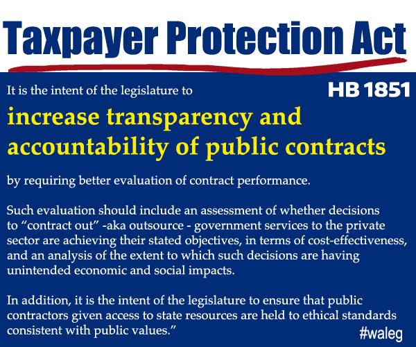 Taxpayer Protection Act introduced AFSCME Council 28 (WFSE)