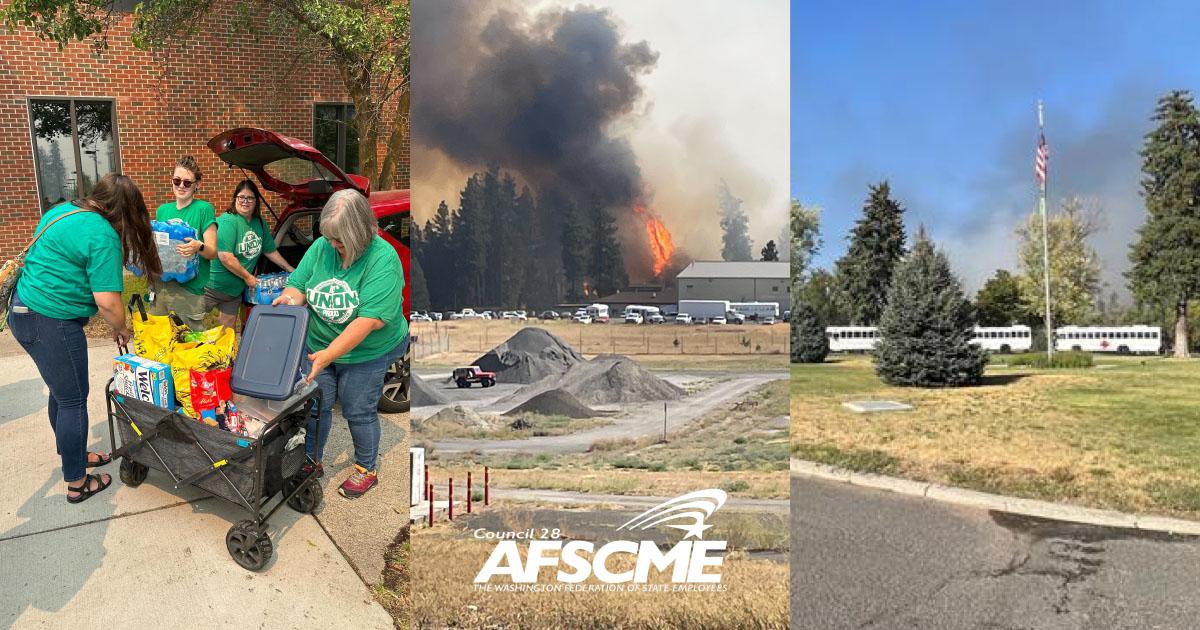 Spokane County Fires Resources Donations Grants AFSCME Council WFSE