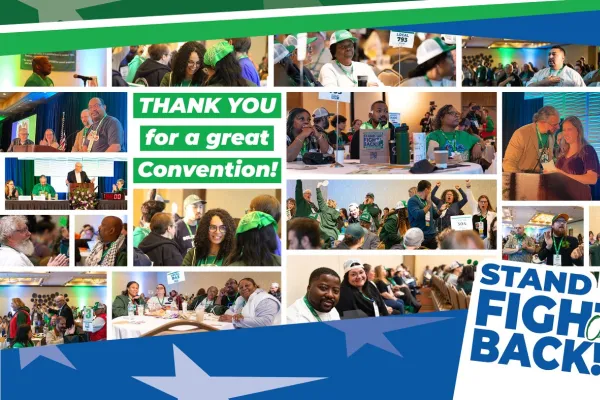 Collage of pictures from members at convention