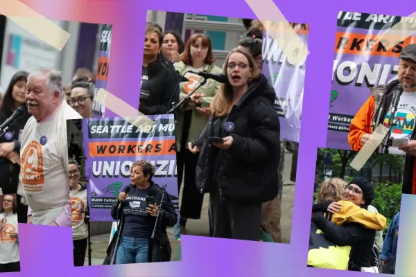 collage of SAMWU members from their rally on May 13