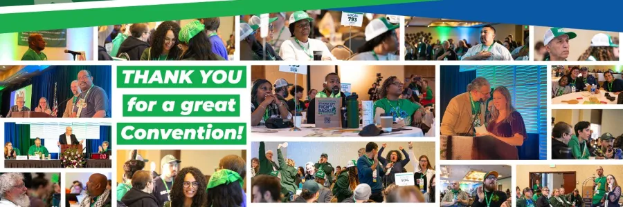 Collage of pictures from members at convention
