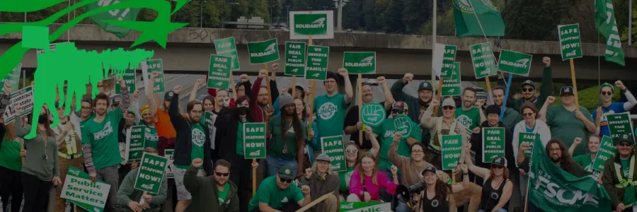 WFSE members protesting for a fair contract