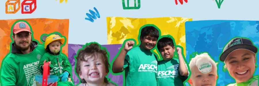A group of kids of WFSE members
