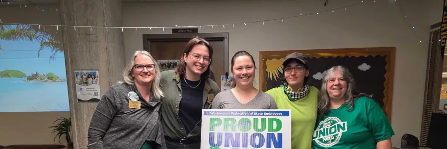 Shoreline Community College Staff stand with their bargaining team!