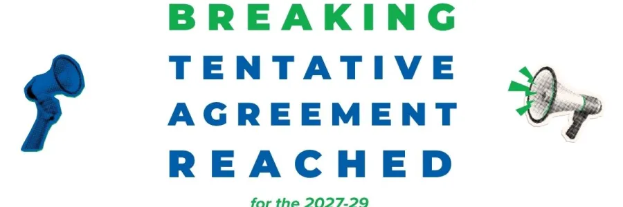A graphic which reads "Breaking, Tentative Agreement Reached"