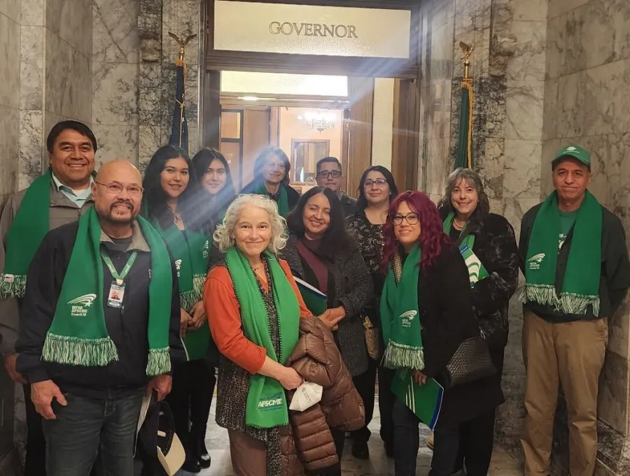 Interpreters United members at lobby day in front of the governors office