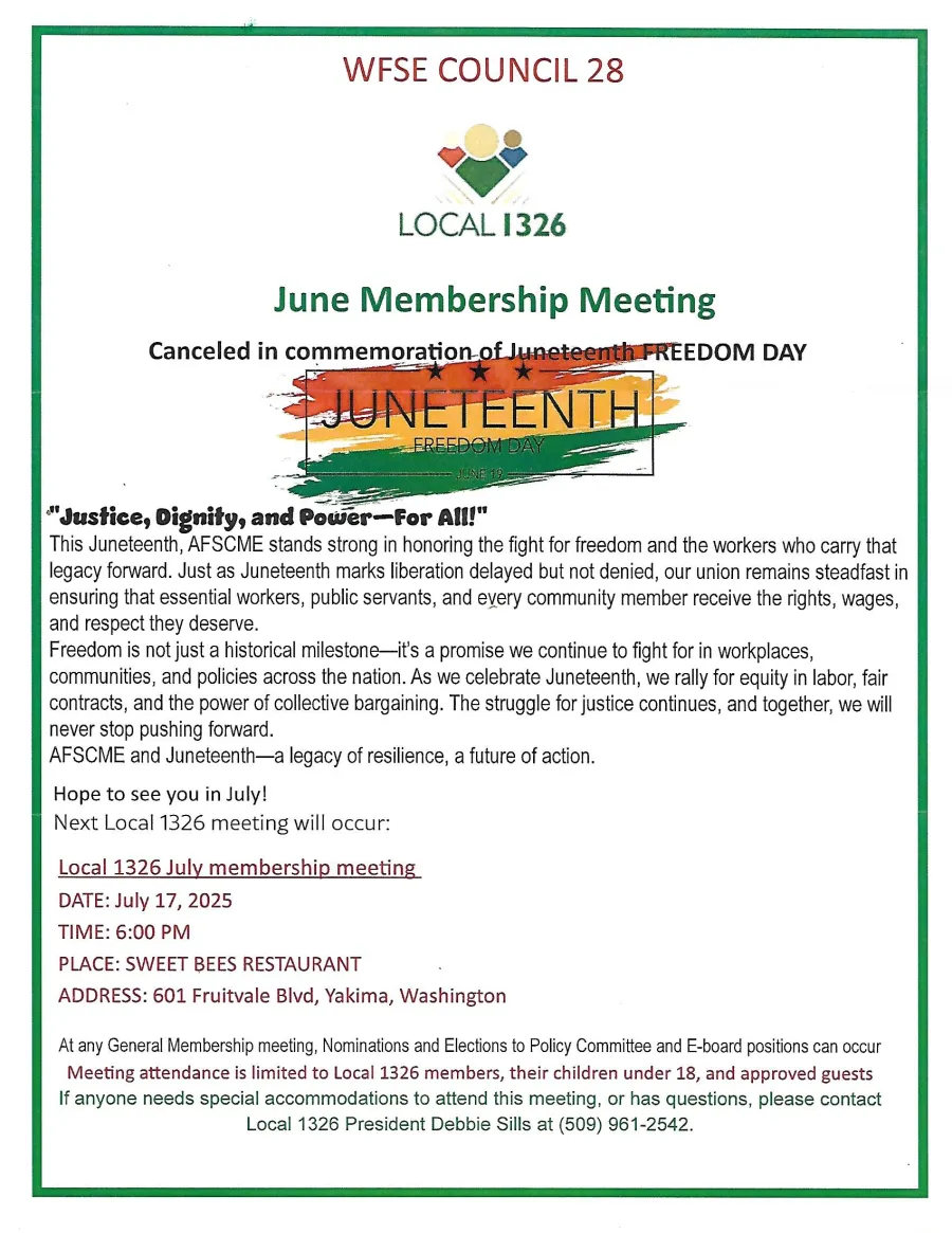 June Meeting Canceled