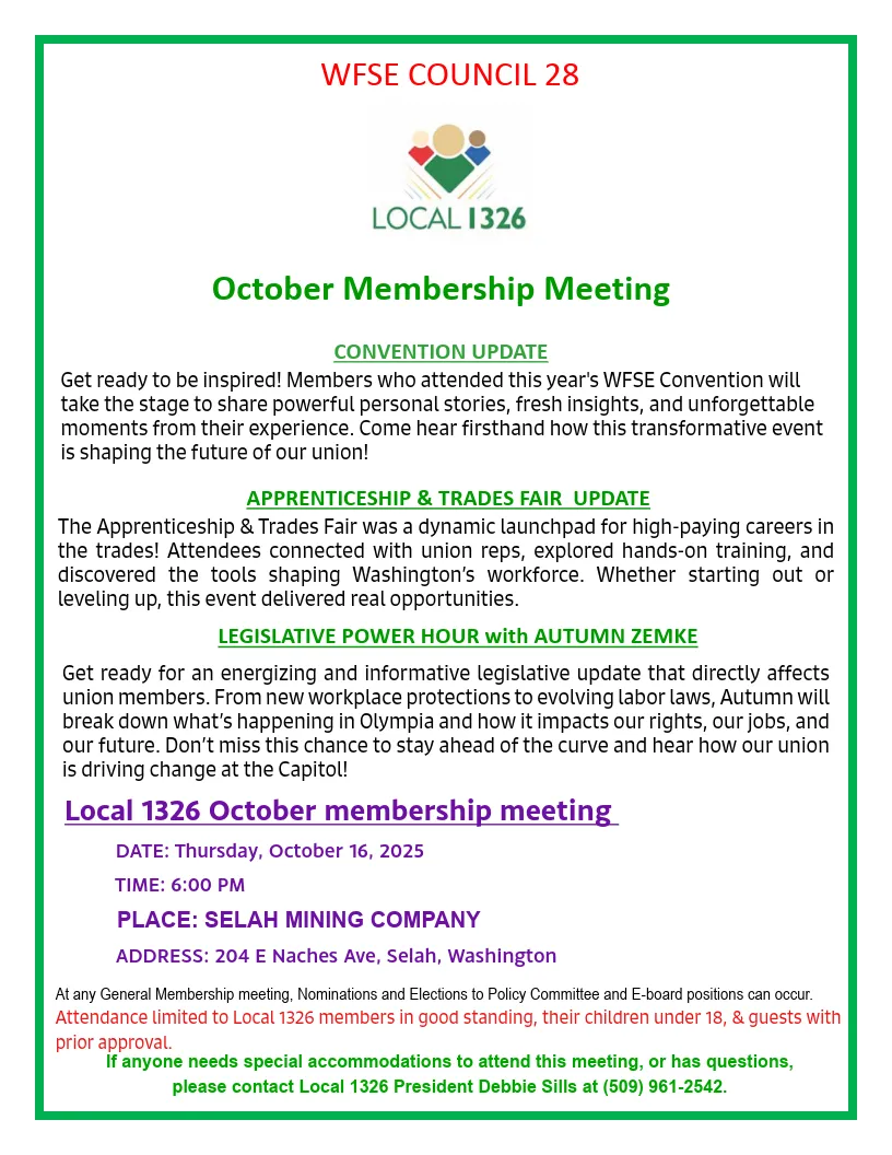 October Membership Meeting