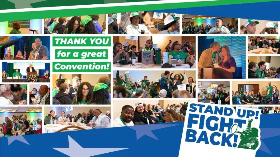 Collage of pictures from members at convention