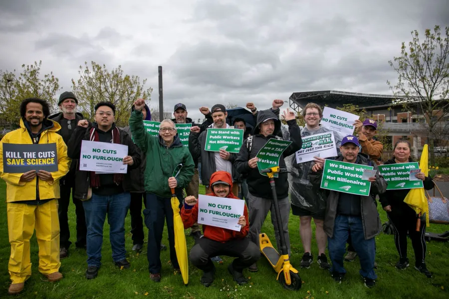 UW 1495 members protesting federal cuts