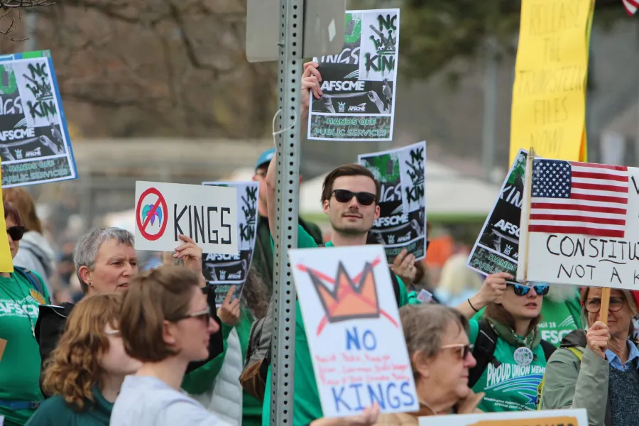 WFSE members at a NO Kings rally