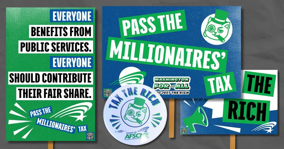 banners and signs for the rallies