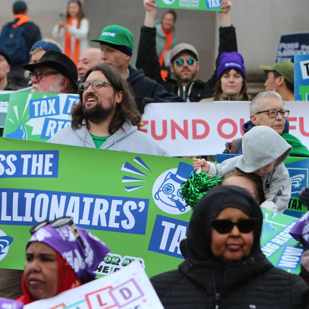 wfse members rallying for the millionaires tax in olympia