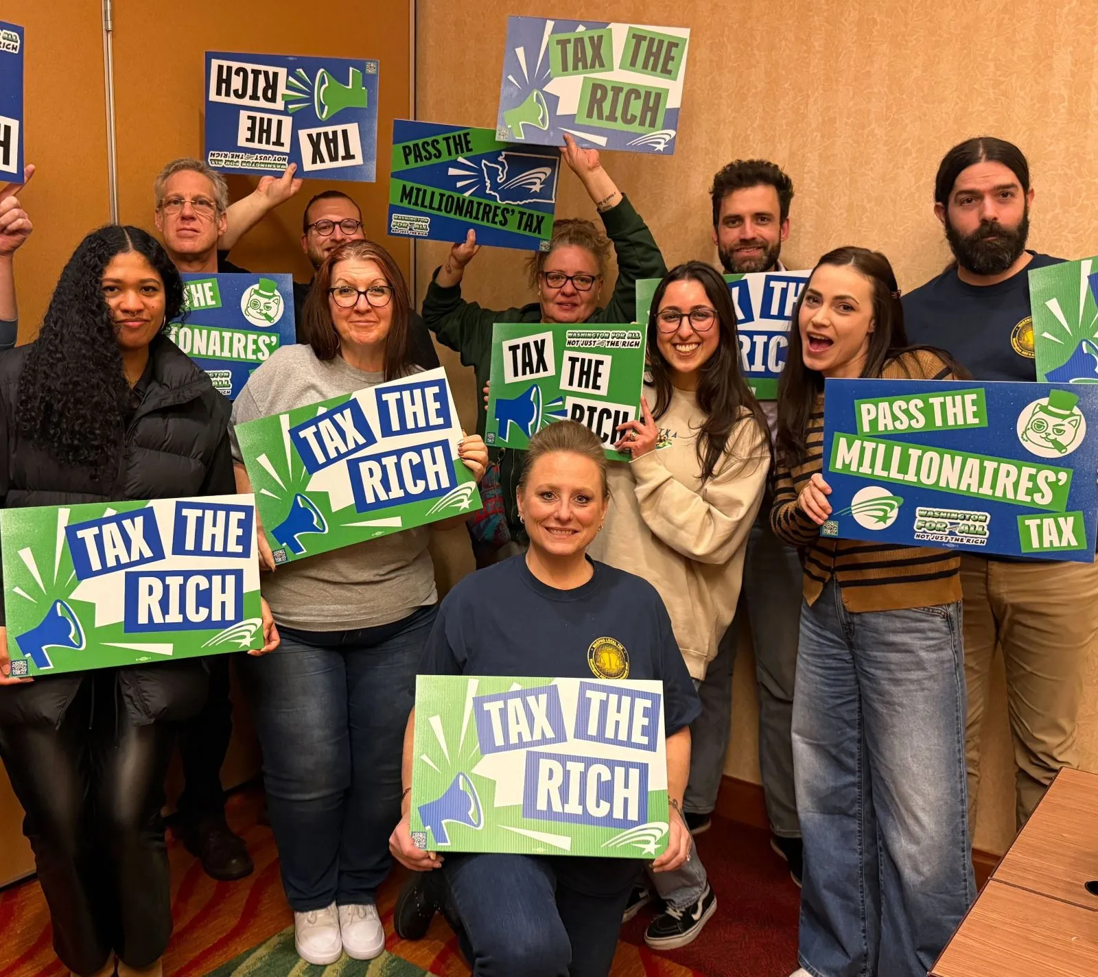 wfse members supporting the millionaires tax