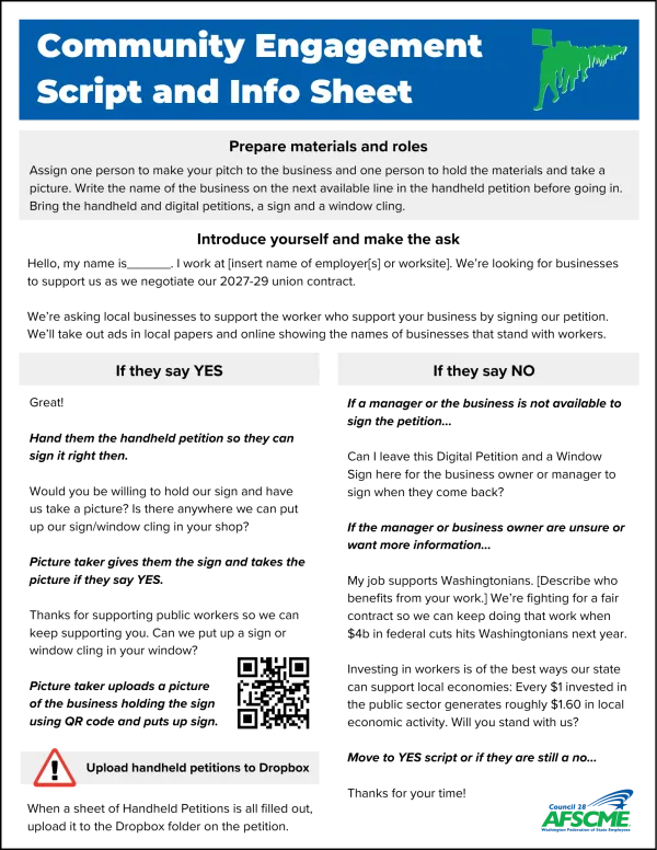 sample of script and talking points document