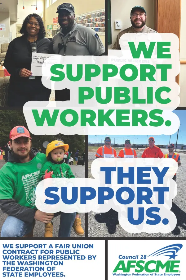 we support public workers window cling