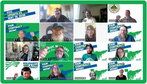 CCC bargaining team in meeting