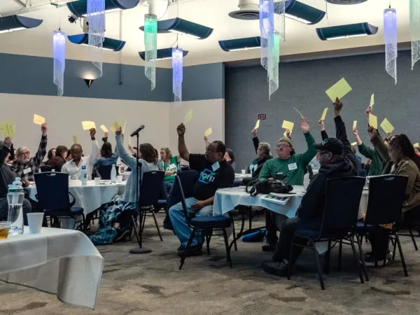 WFSE members voting in our endorsements conference