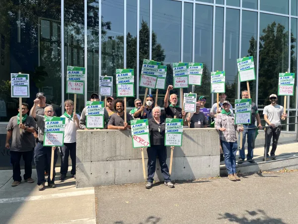 UW Plant Services workers prepare for a walkout