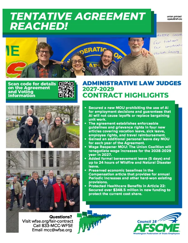 photo of final ALJ TA sumnmary and highlights flyer