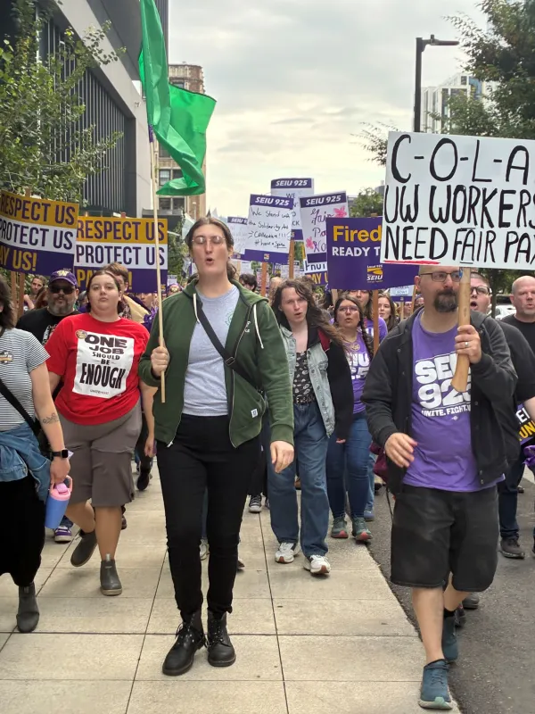 WFSE member rallying