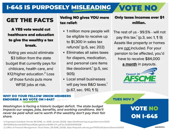 flyer with details about millionaire's tax