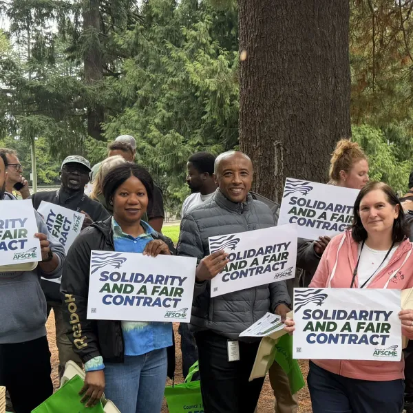 WFSE members walking out
